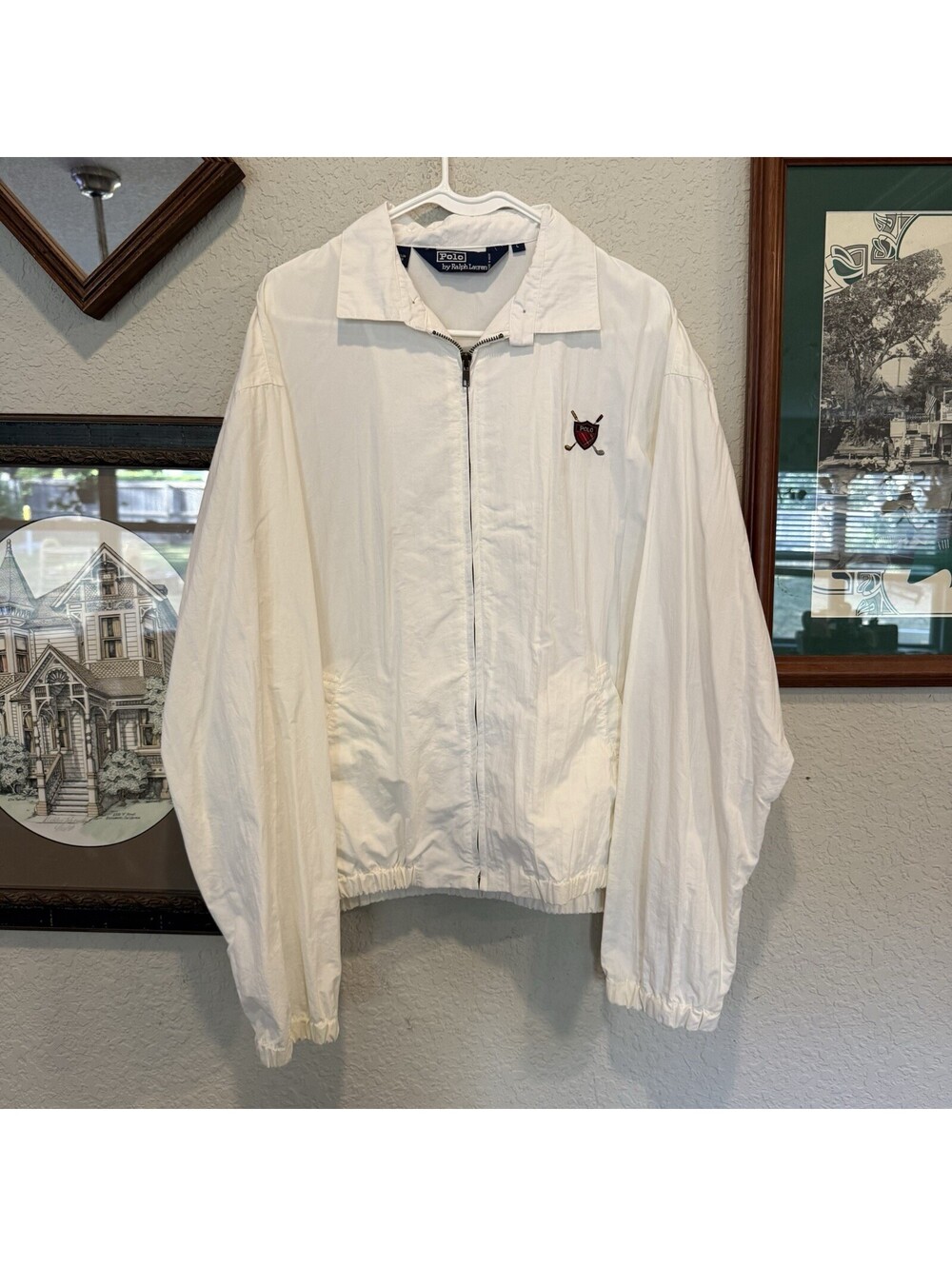 Vintage 90s RARE Polo Ralph Lauren Lightweight Windbreaker Golf Jacket Sz Large